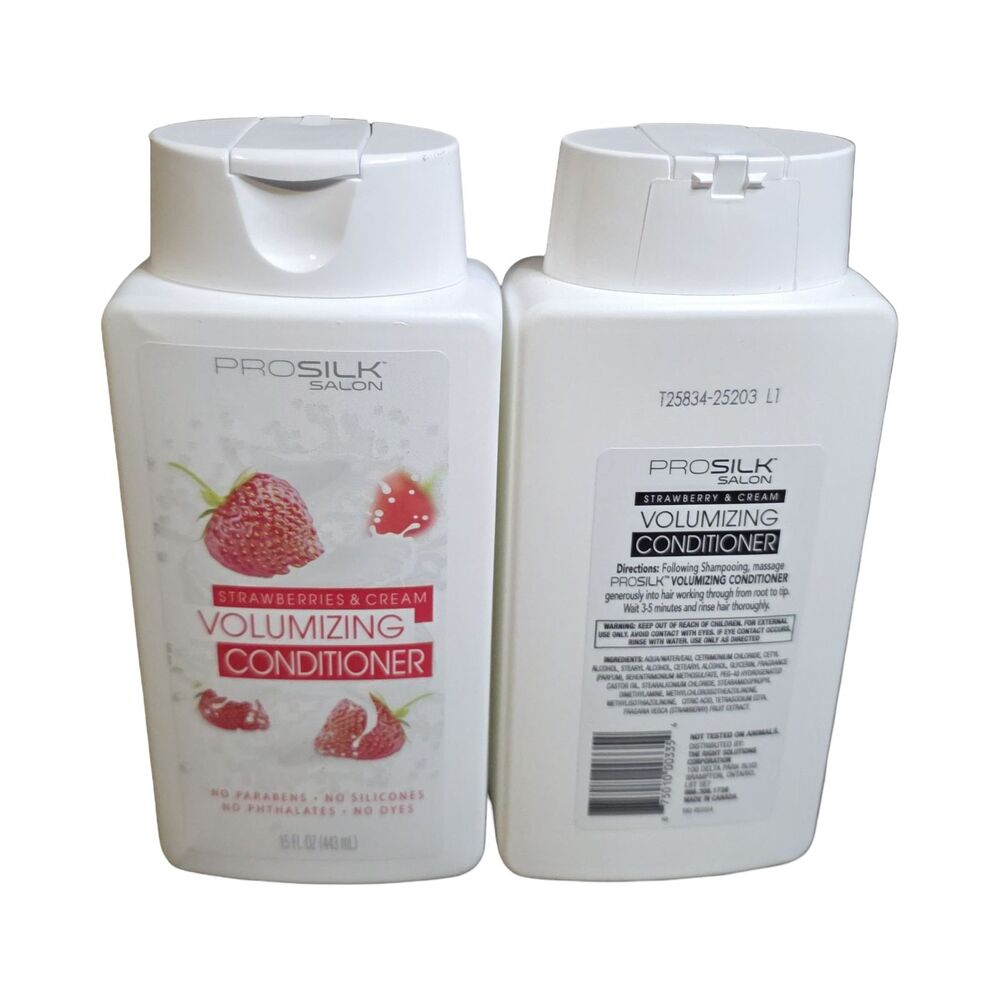 2 PK - Pro Silk Salon • 🍓 STRAWBERRIES & CREAM | Shampoo & Conditioner | 15oz